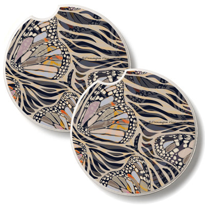 Ensemble de 2 sous-verres Zebra Butterfly