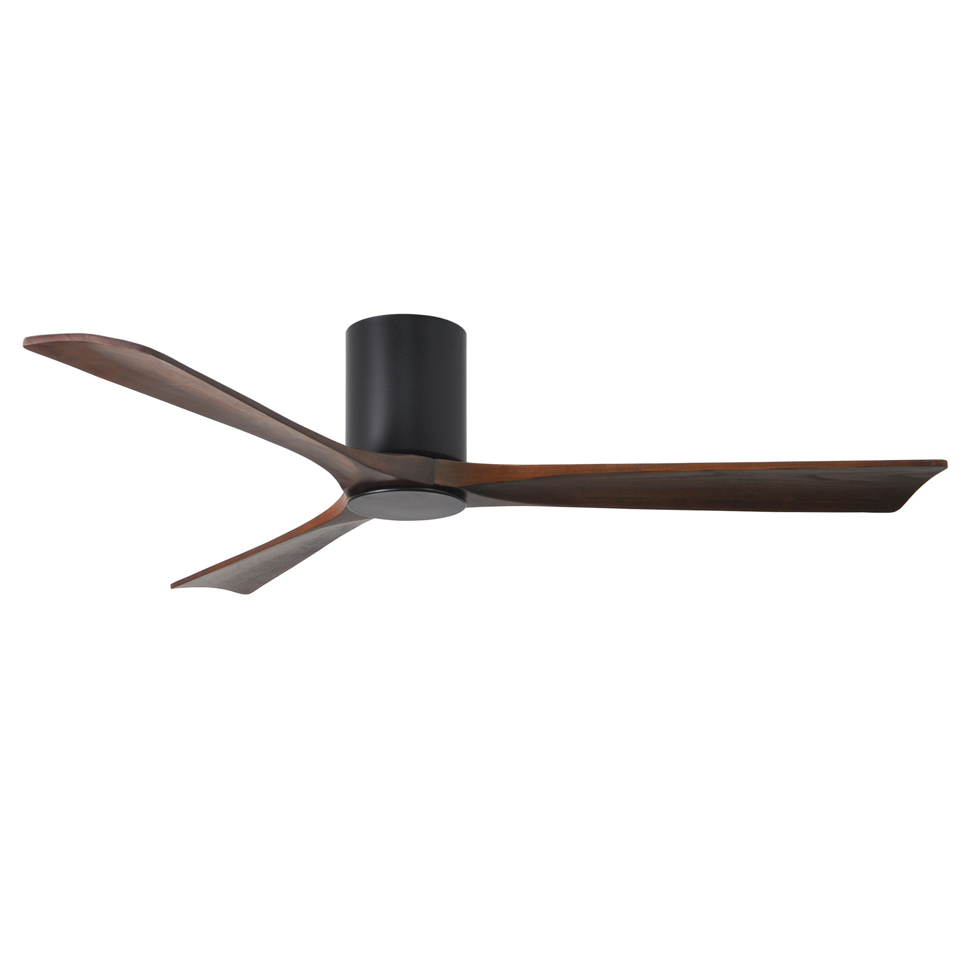 Olivier 3 Blade Ceiling Fan with LED Light Kit, Walnut, 60", Matte Black