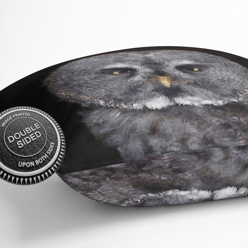 Great Grey Owl Vol.2 Painting Square Throw Cushion, 40cm H x 40cm W x 15cm D