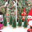 12 pièces mini arbres de Noël petits arbres en sisal mini arbres de pin avec base en bois mini-arbres de brosse artificiels mini arbres de Noël artificiels couleur assortie pour la décoration de Noël -114853140