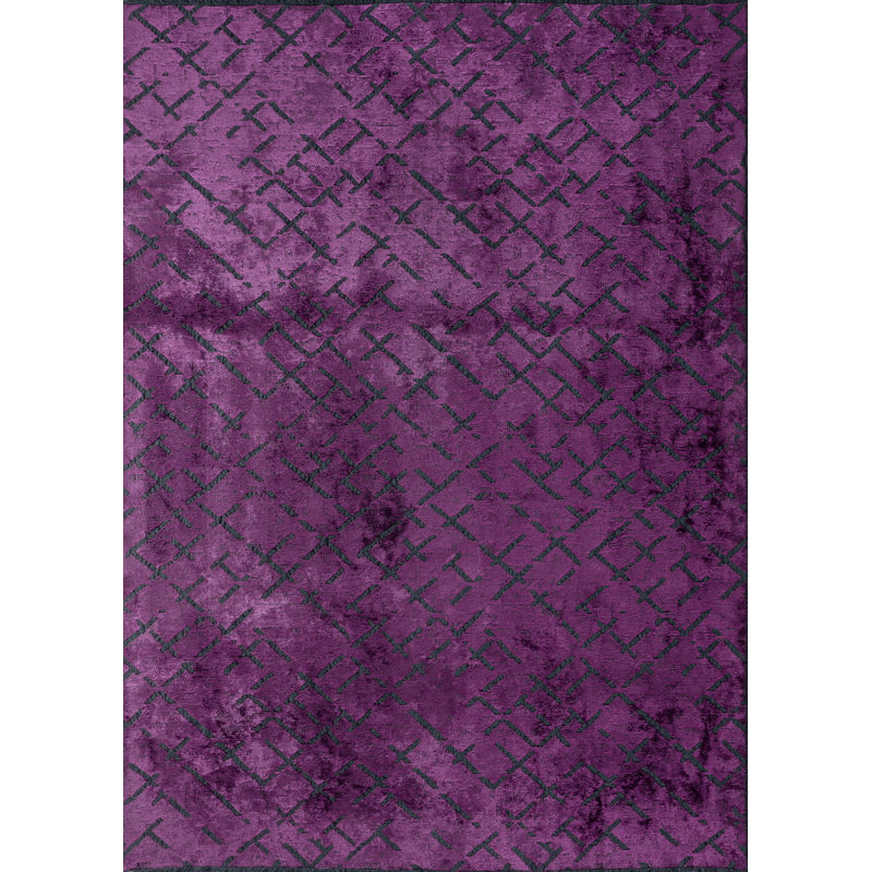 Rapture Purple/Gray Luxury Area Rug, Rectangle 7'10" x 9'10"