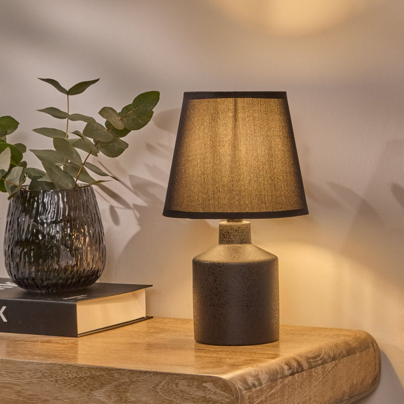 Ceramic Table Lamp, Black/Grey