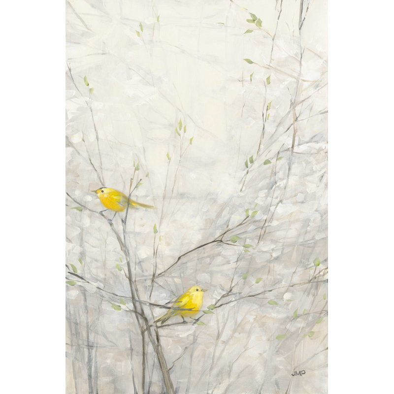 Birds in Trees II - impression sur toile tendue, H 30 po x l 20 po, Non, Encadrement argenté