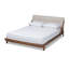 Mélange de polyester rembourré Boaz, lit plateforme double, beige clair H 33,7 po x l 58,3 po x L 82,3 po Boaz-2006824113-2006824112