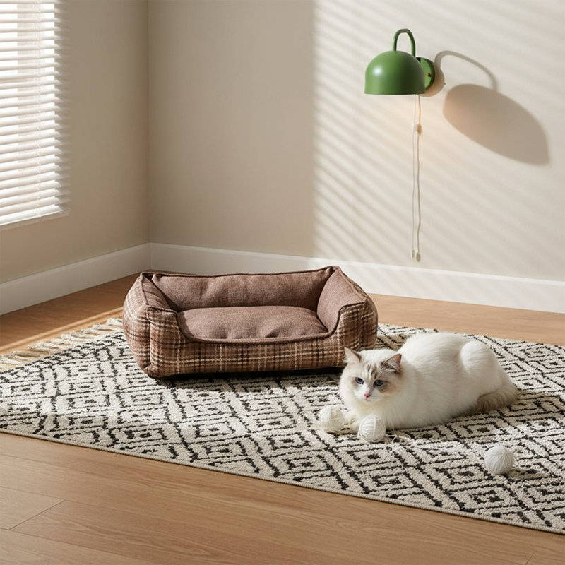 Pet Bed, Medium (14cm H x 60cm W x 50cm D), Coffee