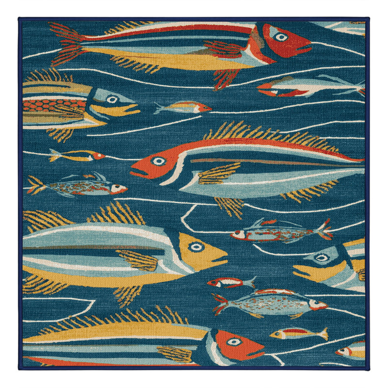  Tapis de plage contemporain lavable, Carré 6 pi