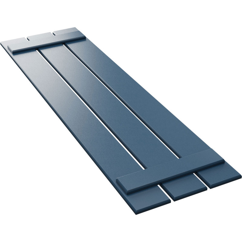 Volets en PVC True Fit à trois planches espacées, Bleu séjour, H 31 po x l 17,125 po x P 0,625 po