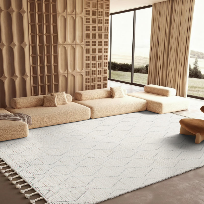 Casablanca Hand Woven Wool Geometric Rug, Rectangle 8' x 10'