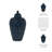 Blue Ceramic Chain-Textured Decorative Jar with Lid – 12"