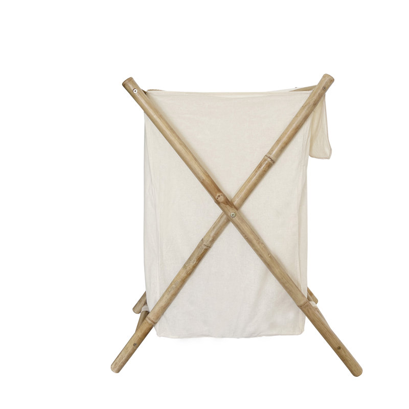 Panier à linge en bois avec poignées