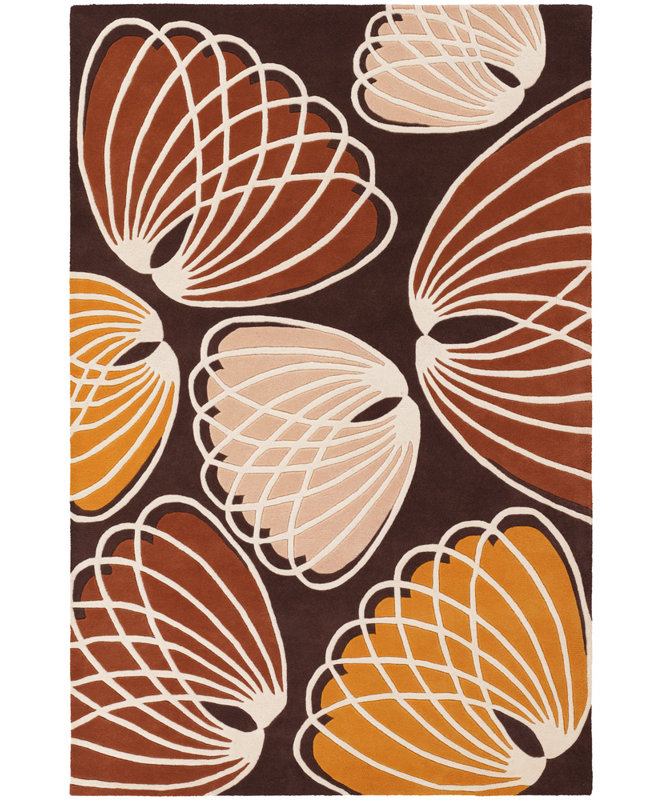 Inhabit Designer Brown/Orange Area Rug, 7'9" x 10'6"