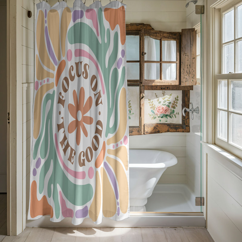 Minimal Flora - rideau de douche standard 1 pièce, H 74 po x l 71 po