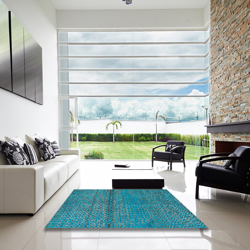 Tapis abstrait moderne 4381, Carré 7 pi
