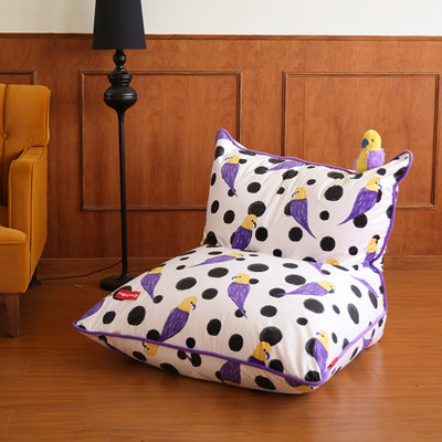 Wave Point Purple Parrot Bean Bag Chair
