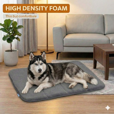 Dog Crate Pad for Extra-Large Canines, 41 by 27 Inch Memory Foam Dog Bed, Machine-Washable with Non-Slip Base, Ultra-Soft Kennel Pad for Comfortable Canine Rest, Gray Finish