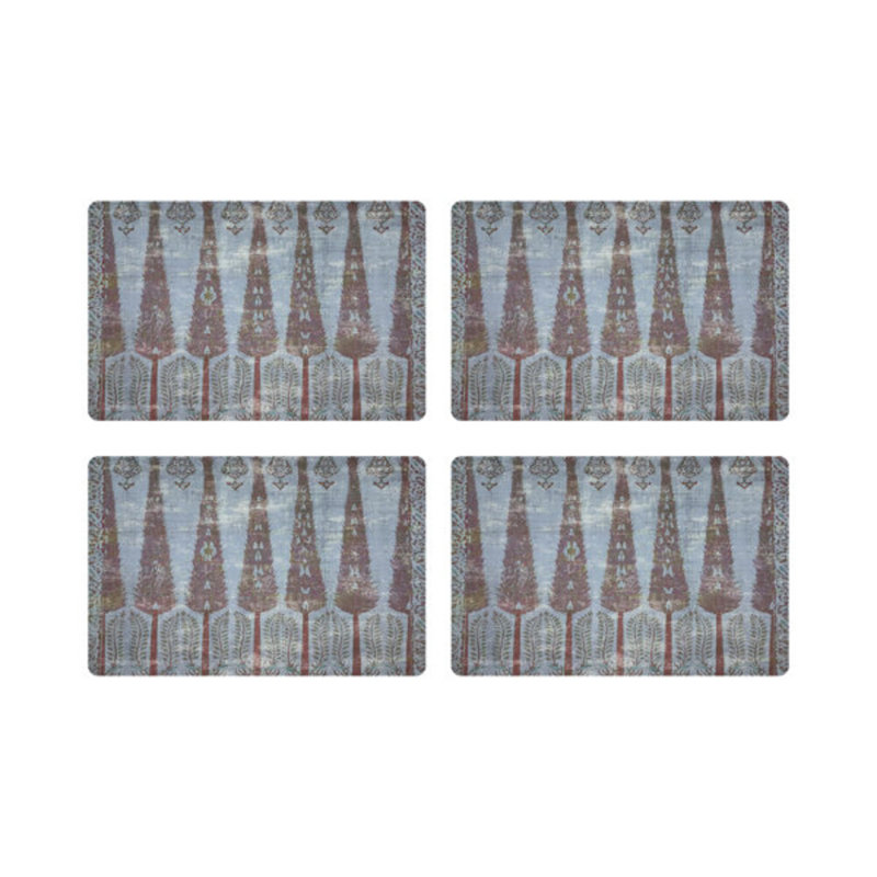 Topkapi Garden Pebbles Placemat Set, Turquoise/Red