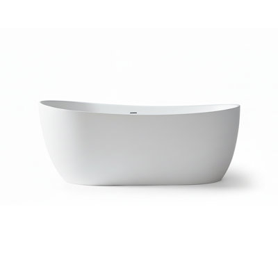 CASAINC 63"x 31.5" Freestanding Solid Surface Soaking Bathtub