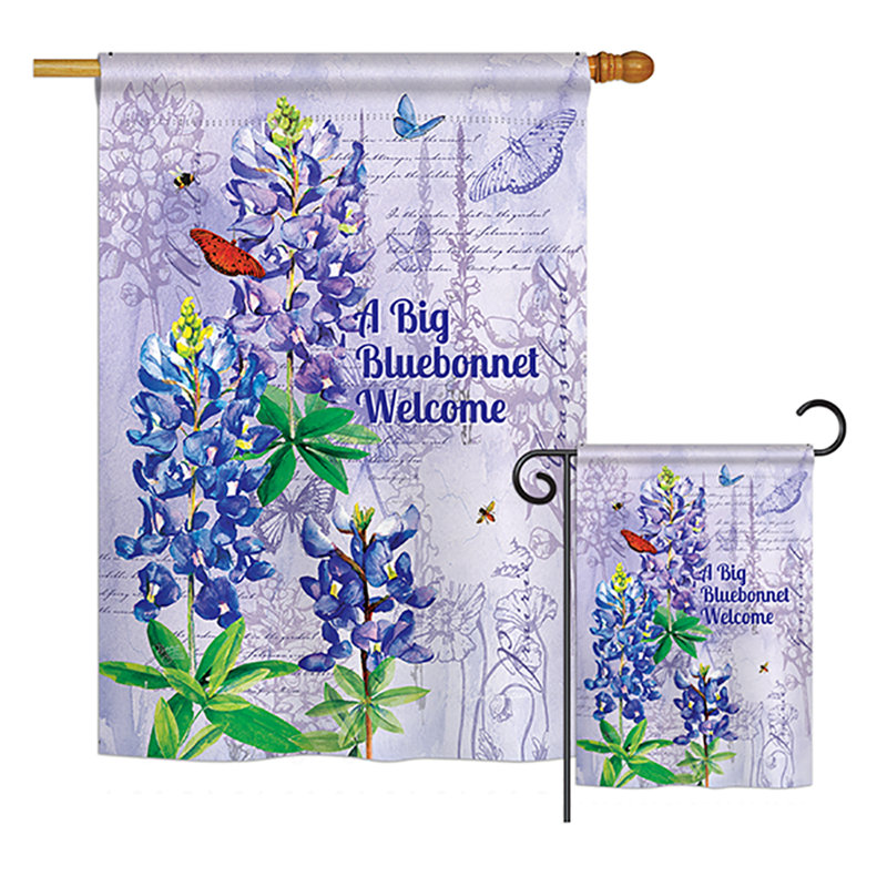 Ensemble de 2 drapeaux verticaux décoratifs en polyester à ressorts décoratifs 2 pièces welcome