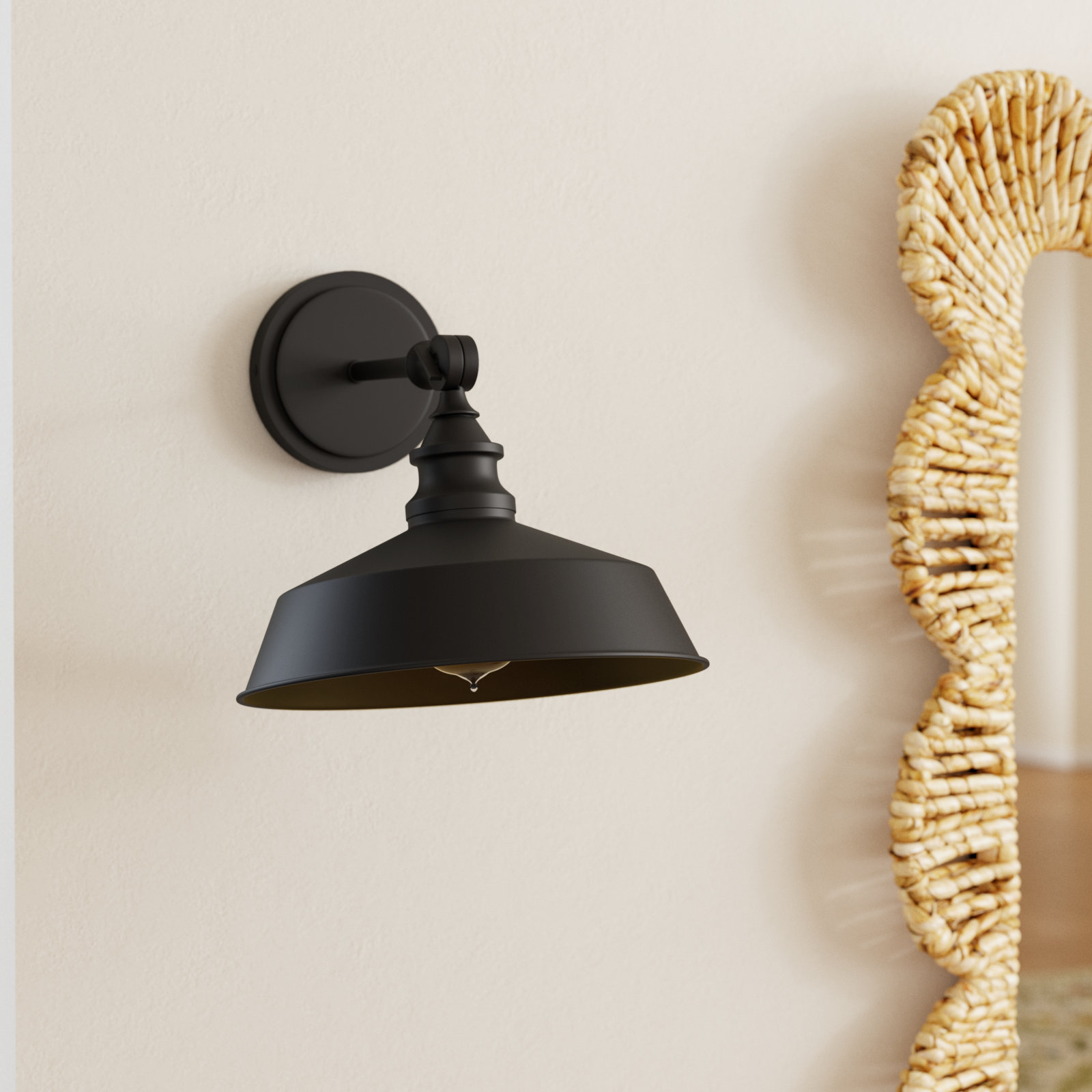Jeb Single Light Dimmable Armed Sconce, Oil Rubbed Bronze