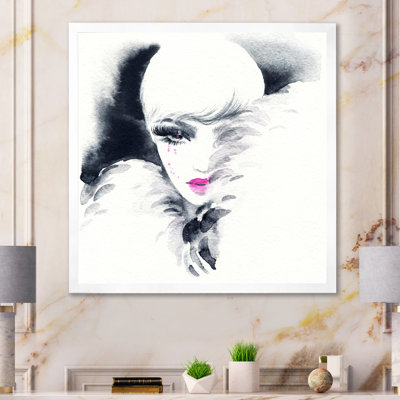 " Retro Portrait Of Woman With Lips "