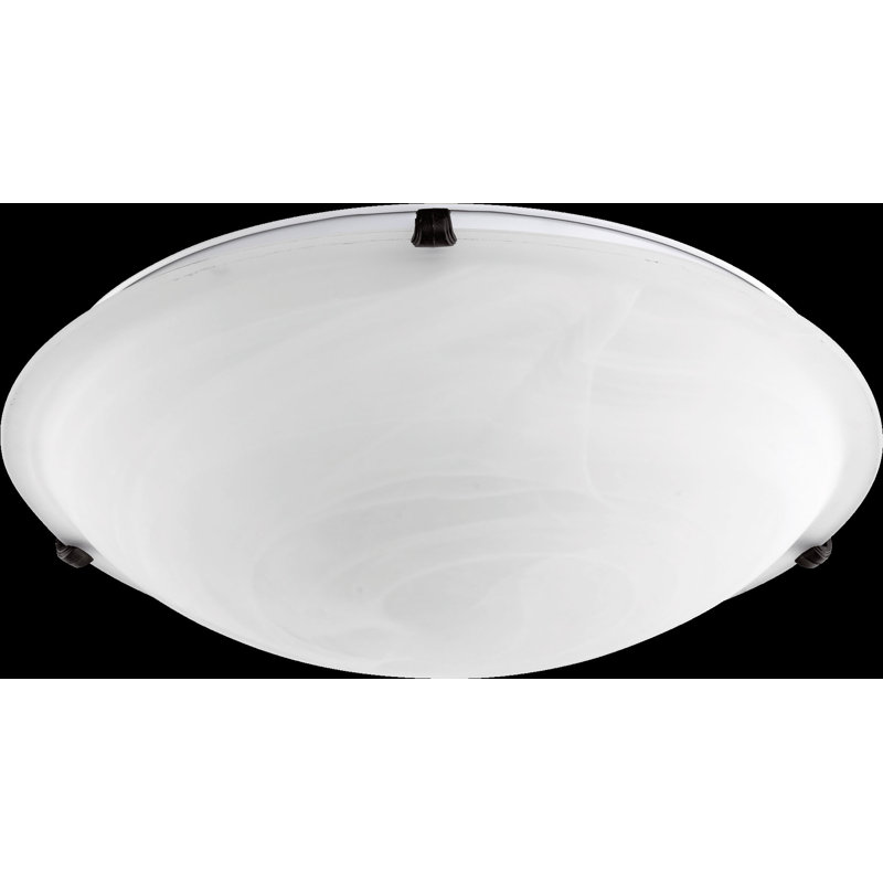 Elnora Glass Flush Mount, Oiled Bronze, 4.5" H x 16" W