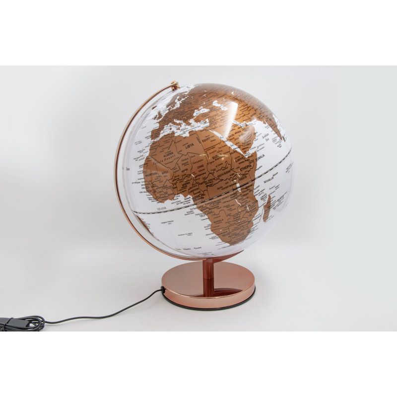 Tabletop Globe, 40cm H x 30cm W x 30cm D, Bronze, Bronze