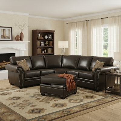 Railsback Faux Leather L-Shaped Sectional Symmetrical