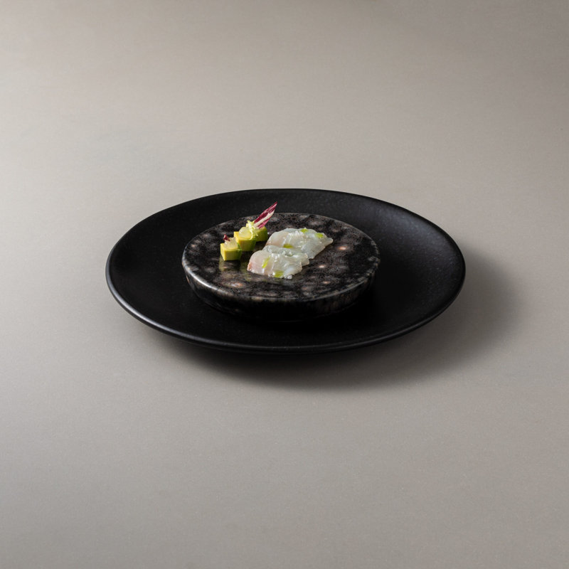 Roda Handmade Stoneware Dinner Plate, Black