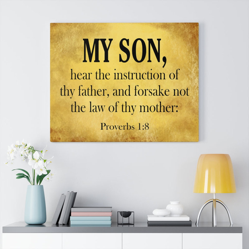 Mon fils - reproduction sur toile tendue, H 12 po x l 16 po x P 1,25 po