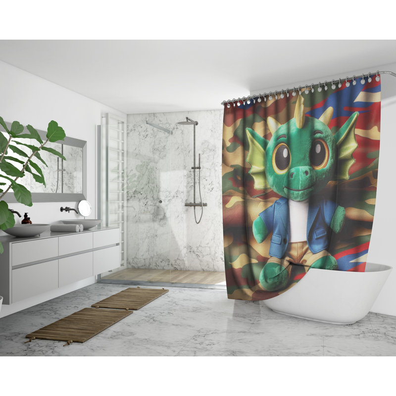 Rideau de douche abstrait avec doublure Cajuste
