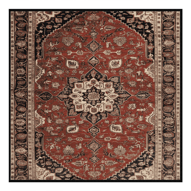 Tapis brun lavable à la machine, Carré 4 pi