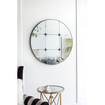 Miroir à panneau en verre antique de style traditionnel, miroir mural pour console d'entrée de salle de bain