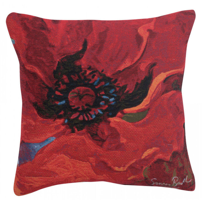 Floral Cotton Blend Pillow Cover