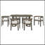 Ensemble de table de salle à manger 7 pièces avec 6 chaises à dossier demi-tonneau-390415827