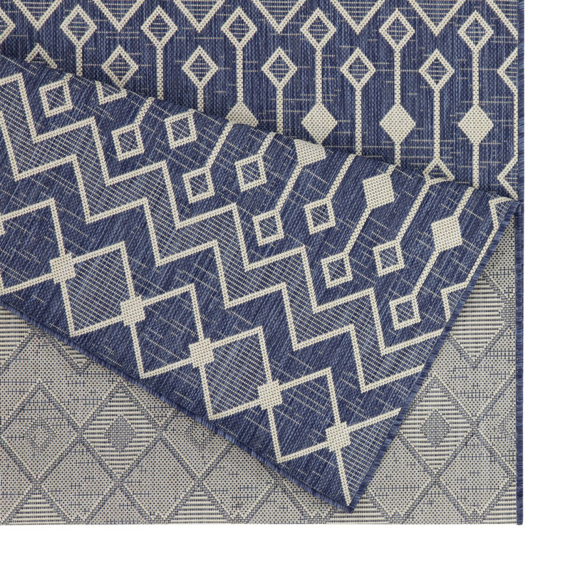 Blue 5 Ft. 3 In. X 7 Ft. 3 In. Indoor/Outdoor Area Rug, Rectangle 5'3" x 7'3"