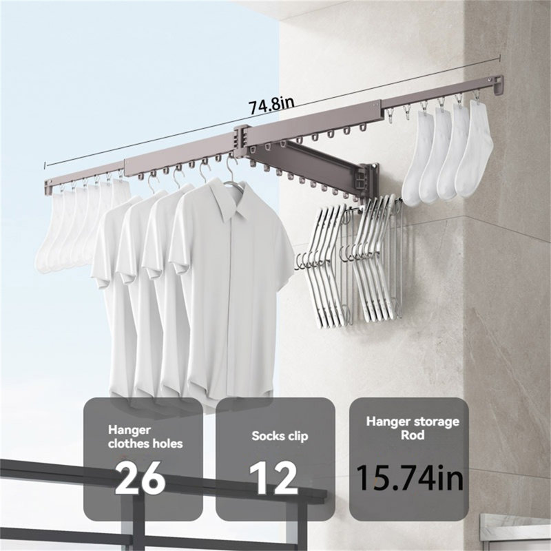 Portant pliable Compactexpand, H 6,54 po x l 63,49 po x P 3,34 po