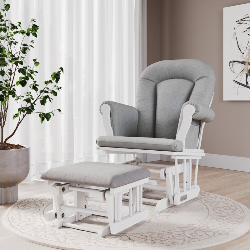 Fauteuil berçant et repose-pieds Cozy, Blanc mat