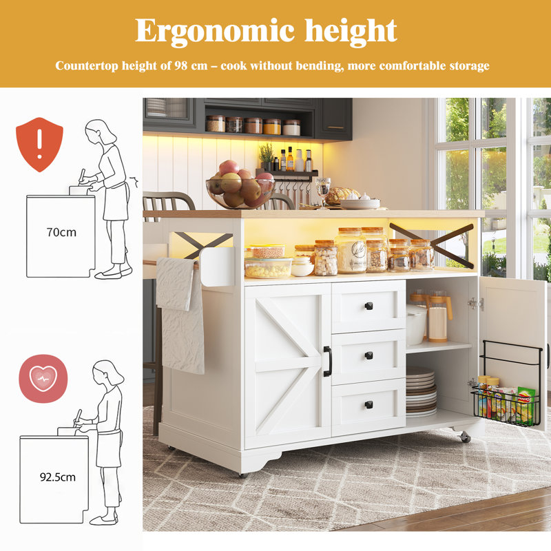 120 cm W Kitchen Island with
