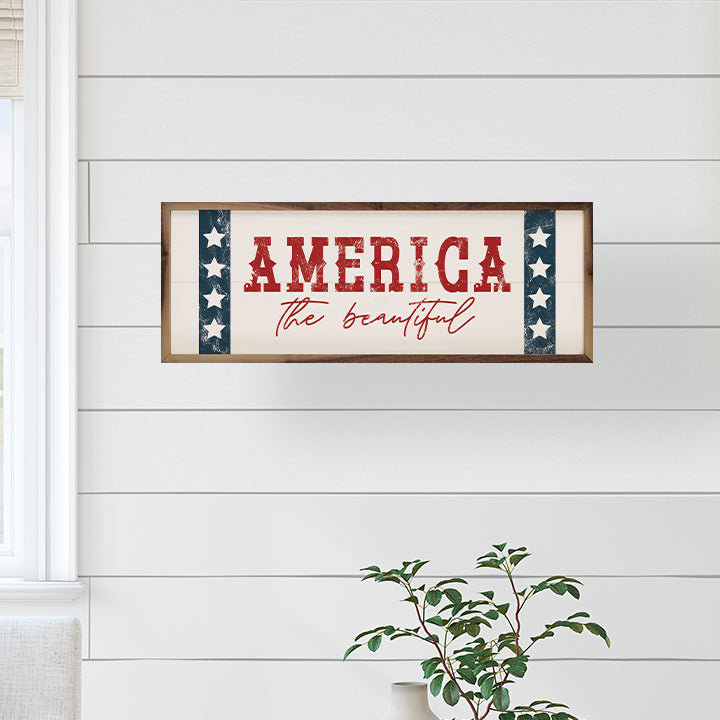 America The Beautiful Stars - blanc, H 4 po x l 12 po