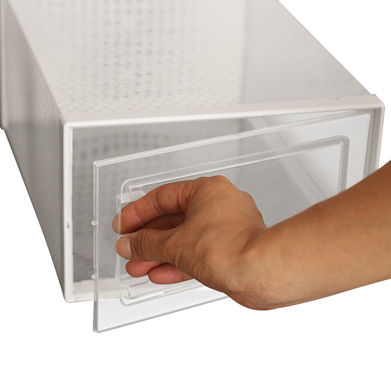 Set Of 6 Stackable Clear Plastic Shoe Storage Box