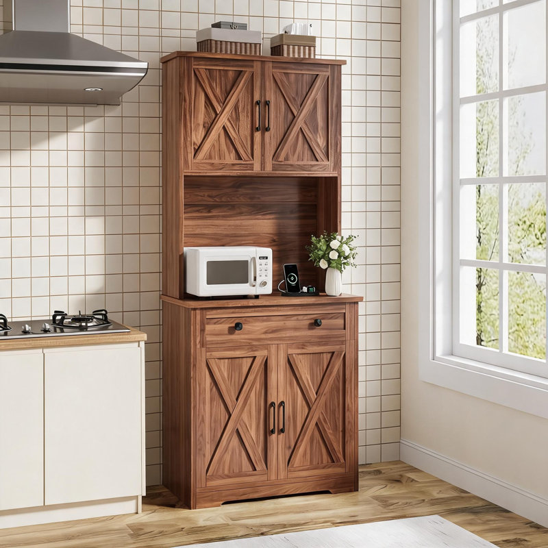 70.5 " H Kitchen Pantry, Walnut