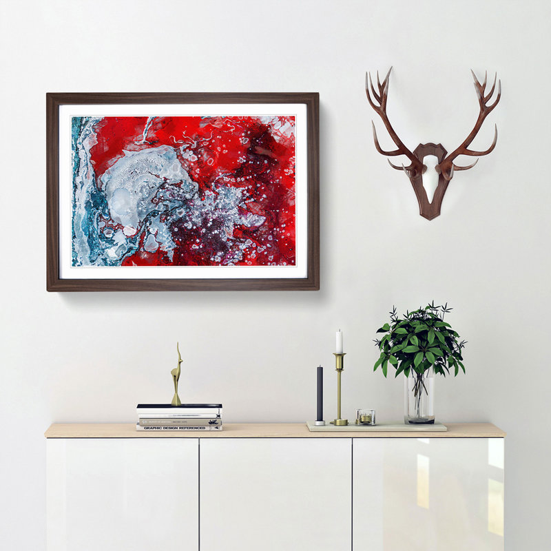 Wild Life in Abstract - Framed Print, 60cm H x 91cm W x 2cm D, Walnut