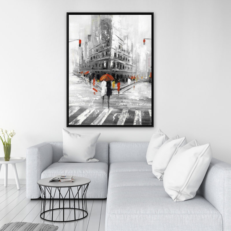 Greyish Flatiron Building Print On Canvas