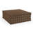 Niya 48" Dark Brown Wood W/ Carved Woven Base Square Coffee Table-1483920366