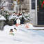 24"H Set Of 3 Christmas Metal Snowman Yard Stake Or Wall Decor(KD,Two Function)