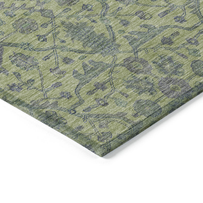 Addison Red Synthetic Washable Rectangular Area Rug 2'6" x 3'10"