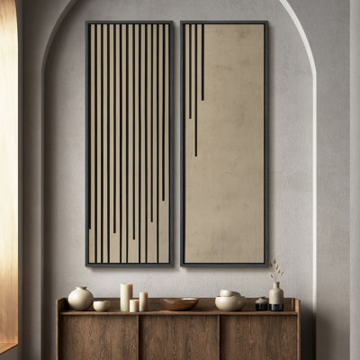 «Vintage Landscape Wall Art», ensemble de 2 toiles encadrées 20 x 60 pouces