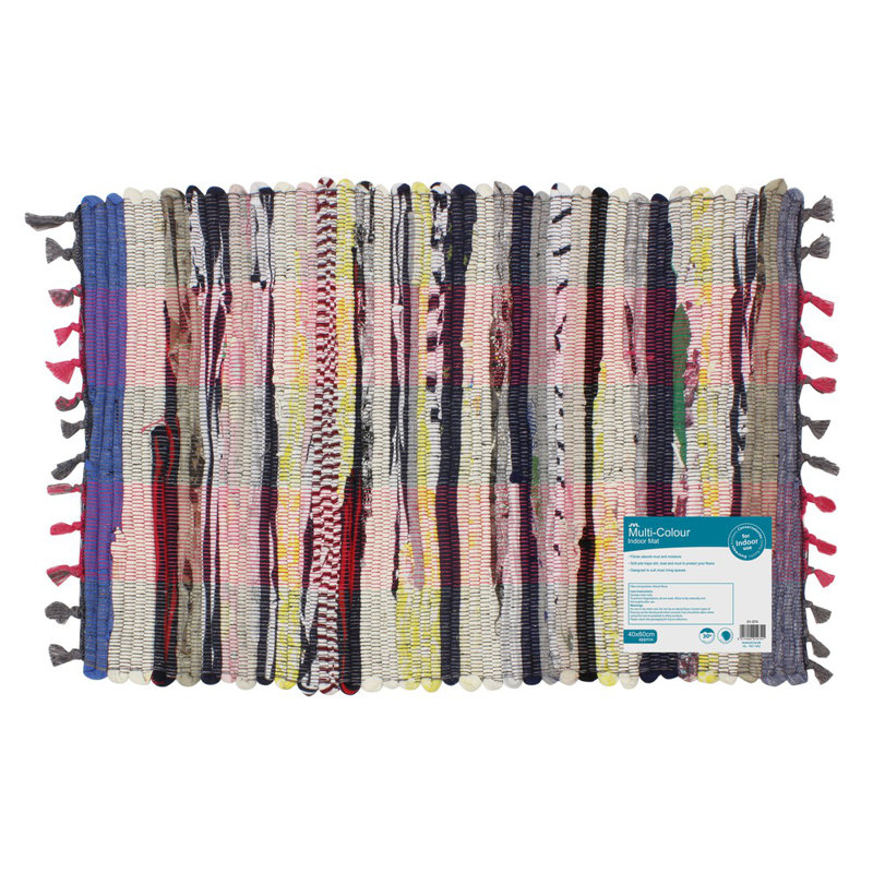 Chindi Rug Indoor Doormat, 1cm H x 40cm W x 60cm L