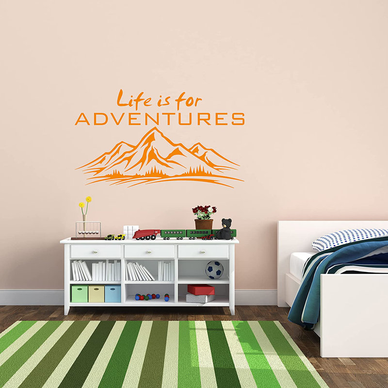 Text & Numbers Non-Wall Damaging Wall Decal, 21" H x 36" W, Orange
