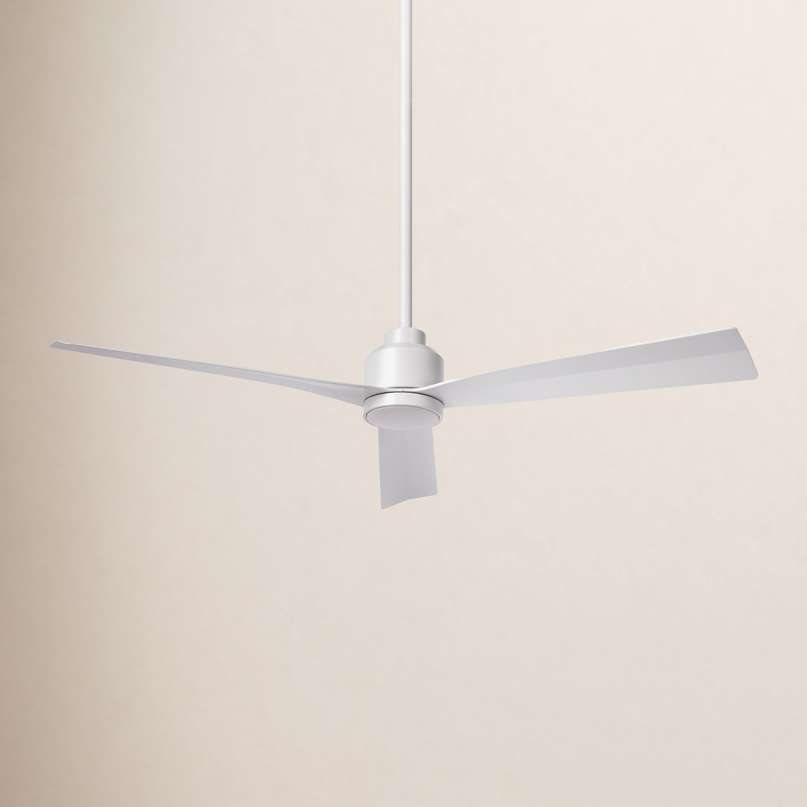 52" Smart Ceiling Fan with Light Kit, Without Light Kit, Matte White